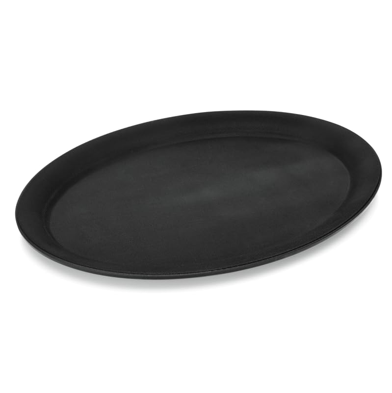 20 bandejas gastro ovaladas negras 29 x 22 cm antideslizante PP