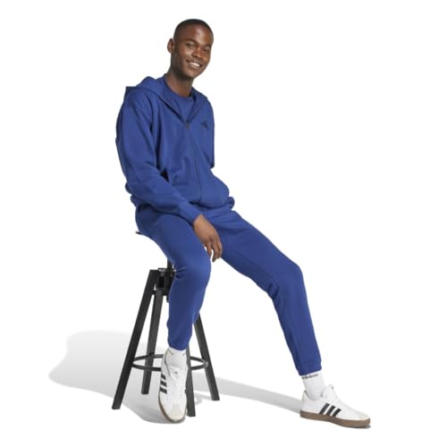 Sweat à capuche zippé en molleton bleu foncé L grand confort et finitions soignées