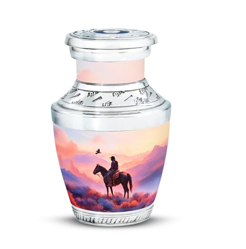 Image of Cowboys Urn Ashes Keepsake 3 Inch | Decorative Urns Keepsake Urn for Adult Human Burial Urns for Ashes