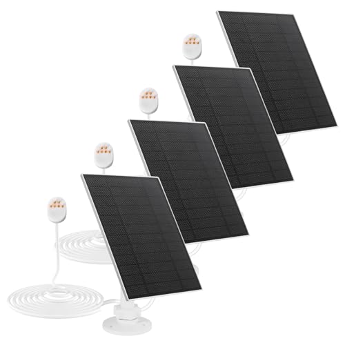 Image of Solar Panel for Google Nest Camera Outdoor & Indoor (Battery Version),5V 5W Solar Panel Charger with 13Ft/4m Charging Cable, IP65 Waterproof, Includes Adjustable Wall Mount,4 Pack