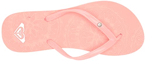 Roxy Girls Antilles Flip Flop Sandal, Pink/Metallic Silver 214, 4 Big Kid #TOP4
