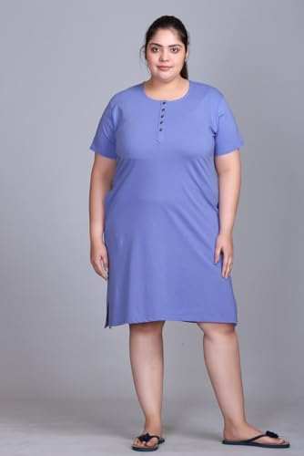 Image of In Love Women's Cotton Plus Size Nighty Chemise | Easy cotton chemise for nightwear and lounge comfort