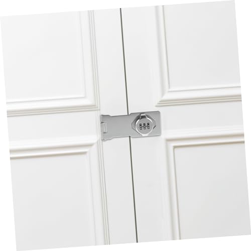 Image of Mechanical Password Rotary Hasp Lock, Keyless Security Latch for Small Doors, Cabinets, Barn Doors, Bathrooms, Outdoors, Garages, and Gardens - Silver Iron Design