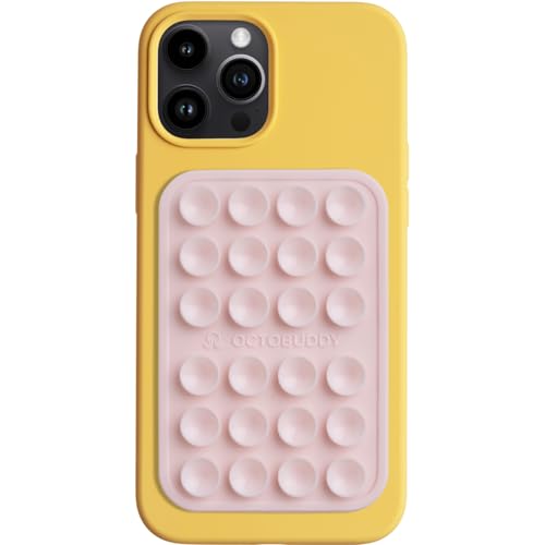 OCTOBUDDY Classic MAX - Silikon-Saugnapf Halterung fürs Handy - rutschfeste Saugnapfhalterung für iPhone und Android - freihändige Handyhalterung für Selfies und Videos - 6 6 cm x 9 9 cm Rosa