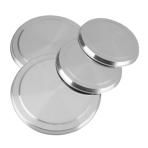 Ausla 4pcs Cache-plaques de Cuisson en Acier Inoxydable, Cache Plaque Electrique de Poêle Diamètre 17 ou 21cm Couverture du Brûleur Couvercle de Protection...