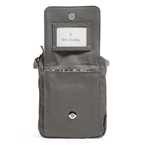 Image of Vera Bradley Women's Cotton Mini Hipster Crossbody Purse With RFID Protection, Galaxy Gray - Recycled Cotton, One Size