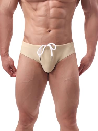 Summer Code Mens Bikini Swim Briefs Stretch Swimwear Quick Dry Swimsuit Bathing Suit with Drawstring