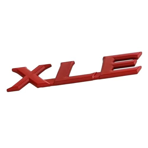 金属 XLE ロゴ文字車のリアトランクバッジステッカーデカールシエナ RAV4 カローラカムリカースタイリングアクセサリーと互換性あり(Red)