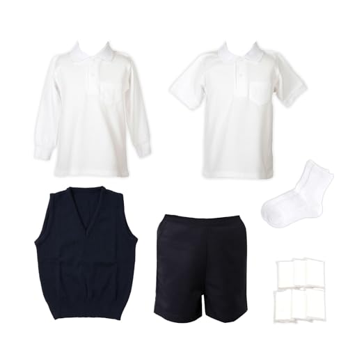 [ハッピークローバー] 小学校お受験服6点セット 男の子用 お受験専門店品質 気温に合わせて使い分けできる 行動観察 運動考査の安全子供服 ベスト付 (120cm)のサムネイル