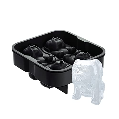 Molde para cubos de hielo con forma de bulldog, silicona miniatura 1