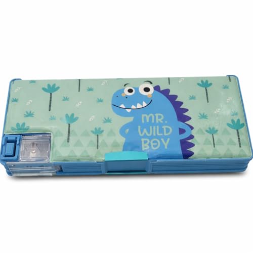 Estojo Multifuncional Apontador de Lápis Vários Padrões Fofos Adequado para Meninas Do Ensino Fundamental Meninos Ótimos Presentes para Crianças (Verde e Rosa) (VERDE)