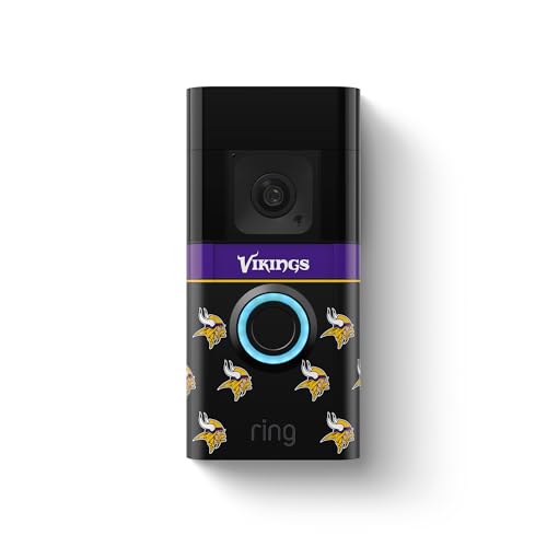 Image of All-New Limited Edition, Official NFL Faceplate for Ring Doorbells - Video Doorbell 3, Video Doorbell 3 Plus, Video Doorbell 4, Battery Doorbell Plus, and Battery Doorbell Pro | Minnesota Vikings