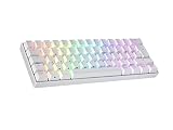 Ranked S60 Supernova Mechanische 60 Prozent Tastatur | Hotswap Gaming Keyboard | 62 Programmierbare Tasten mit RGB Beleuchtung | PC/Mac Gamer | AZERTY Französisches (Weiß, Gateron Optical Blue)