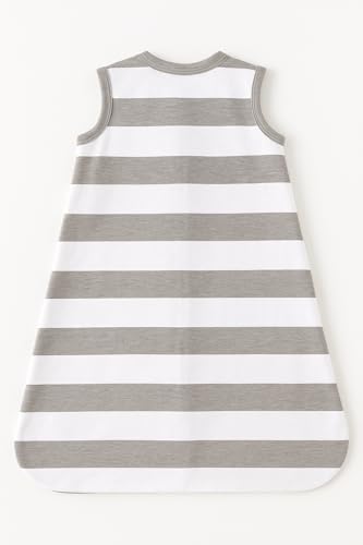 Image of TuddyBuddy 100% Cotton Wearable Blanket Sleeping Bag for Baby | Ideal for Babies & Kids Hypoallergenic Fabrics | Pack of 1 - Option 19 - Broad Grey Stripes, 18-24 Months