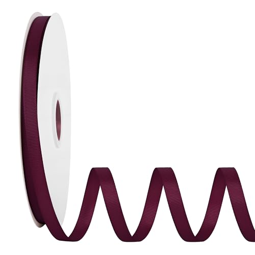 Ribreeze 3/8 inch Burgundy Grosgrain Ribbon 100 Yards Ribbon for Gift Wrapping Weddings DIY Floral Decor Sewing & More
