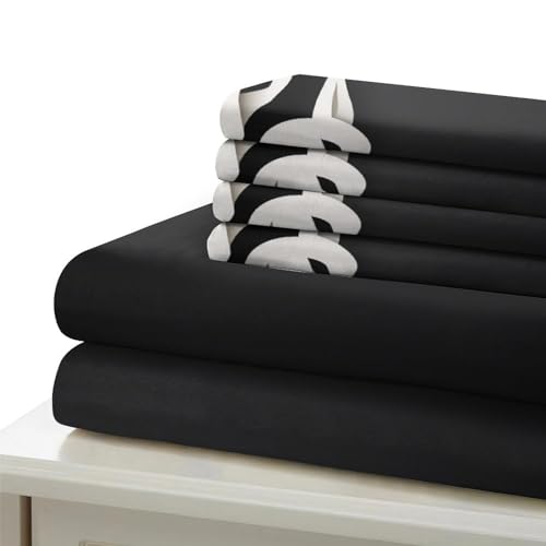 Housse de couette noir et blanc moderne pour transformer l'ambiance d'une chambre d'amis