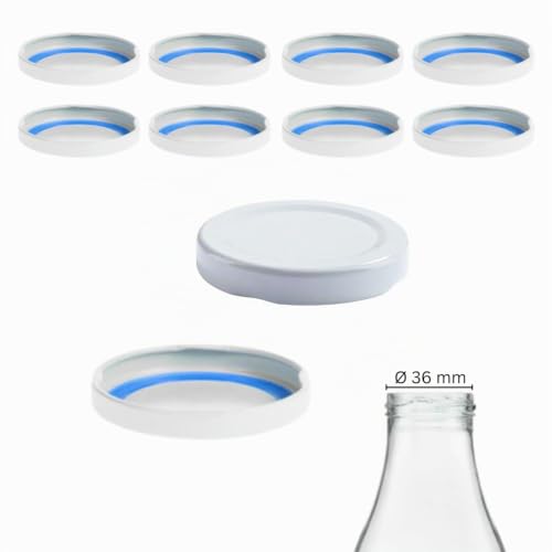Botellas de cristal TO48 tapas de repuesto blancas Twist-Off sin BPA 3