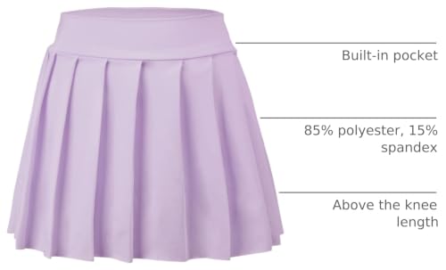 Image of Bezioner Girls Tennis Skirt A-Line Pleated Skirt with Shorts Pocket Uniform Skort for Golf Athletic Cheerleading