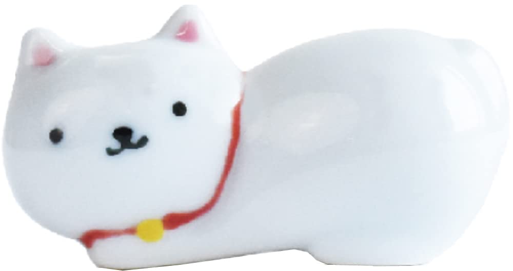 Amazon｜逸品社(Ippinsha) KYU-JITSU 箸置き 5×2.1×2.4cm 白猫 86409