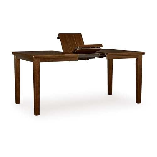 Image of Signature Design by Ashley Ralene Casual Counter Height Dining Extension Table with Distressed Finish, Dark Brown