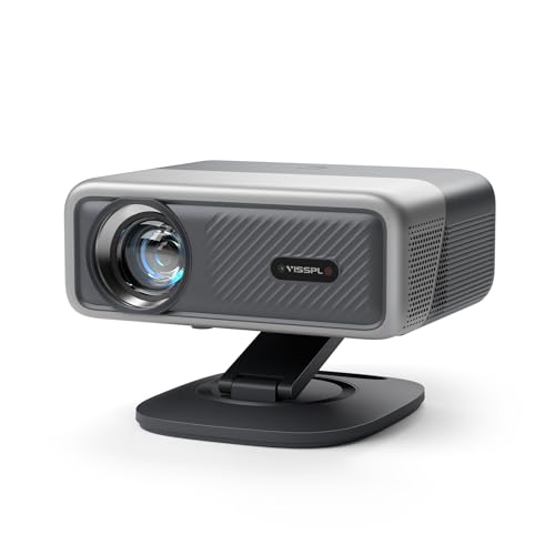 Image of [Compatible with Netflix & Auto Focus]AuKing Smart Projector with Wifi and Bluetooth,Auto Focus&Keystone Projector4K,3D DoIby Audio, 2200ANSI Projector with Omnidirectional Rotating Stand(Light gray)