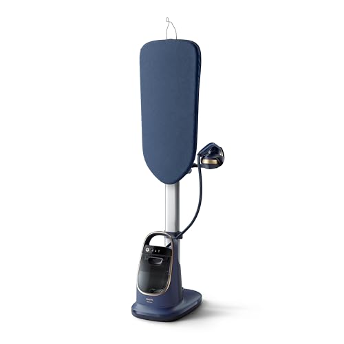 Philips All-in-One Ironing Solution 8500 Series 2200W 90g/min Continuous Steam Detachable 1.2L Water Tank 2 Steam Settings Tilting StyleBoard & Integrated Wheels Dark Blue/Gold - AIS8530/26
