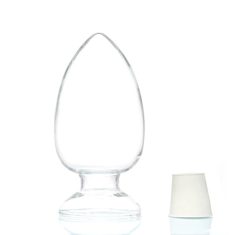 Flacon conique en verre de 125/250/500 ml - Présentoir d'échantillons de graines en forme de cœur avec bouchon en caoutchouc for utilisation en laboratoire(Round headed 125ml)