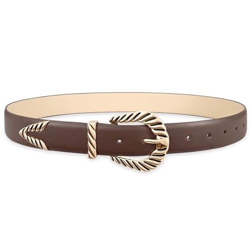 XZQTIVE Western Belt for Women, Cowgirl Country Leather Belt, Vintage Modern Rodeo Belt for Jeans Pants Dresses