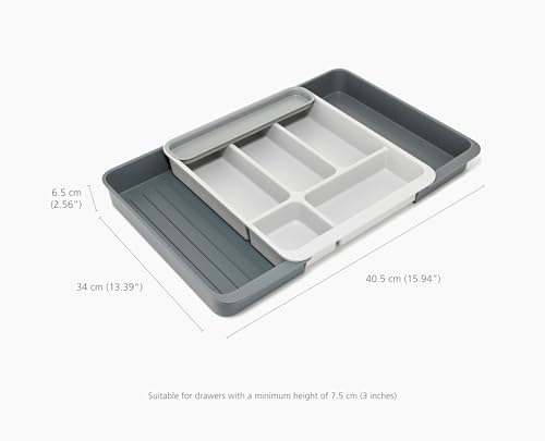 Image of Joseph Joseph DrawerStore Expanding Flatware Cutlery Organizer, Expandable Utensil Tray for Kitchen Drawer, Recycled Plastic