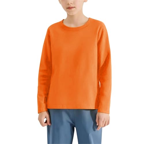 Boys Girls Solid Color Cotton Crewneck Sweatshirt Kid Long Sleeve Loose Pullover Tops Fall Winter School Casual Soft Outfits2