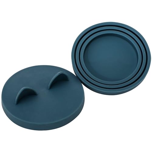 OHMO Dosendeckel Katzenfutter, Universal Silikon Deckel für Dosen für Tierfutter(70g, 85g, 200g, 400g usw.), BPA-frei, Dunkelblau, 2er-Set