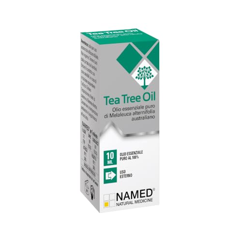 NAMED Tea Tree Oil Puro al 100% 10 ml | Olio Essenziale Tea Tree Melaleuca | Ideale per Pelle, Cuoio Capelluto, Cavo Orale, Zone Intime | Azione Purificante, Lenitiva e Rinfrescante