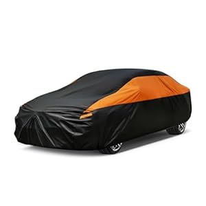 GUNHYI Car Cover Waterproof Breathable Large, Outdoor Car Cover Rain Dust Sun UV Protection Universal fit Tesla Model 3, Audi A5/A4, BMW 3 Series, Mercedes C Class etc. Fit Saloon (470 To 490cm)
