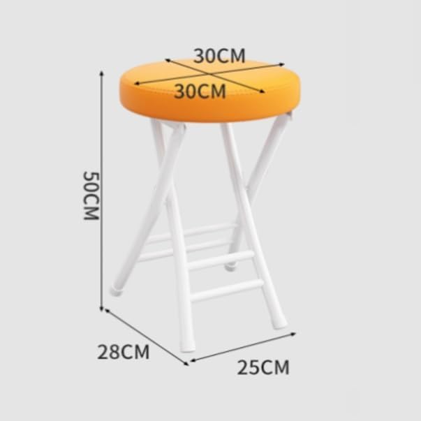 Foldable Stool - Portable Round Folding Kitchen Stool, Collapsible Bar Chair, Simple Dining Seat for Home Use, Space-Saving Design, No Back