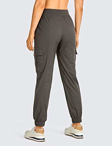 Crz Yoga Womens Lightweight Athletic Cargo Joggers - High Waisted Outdoor Casual Track Hiking Pants Zip Off Pockets Mountain Green Medium #TOP1