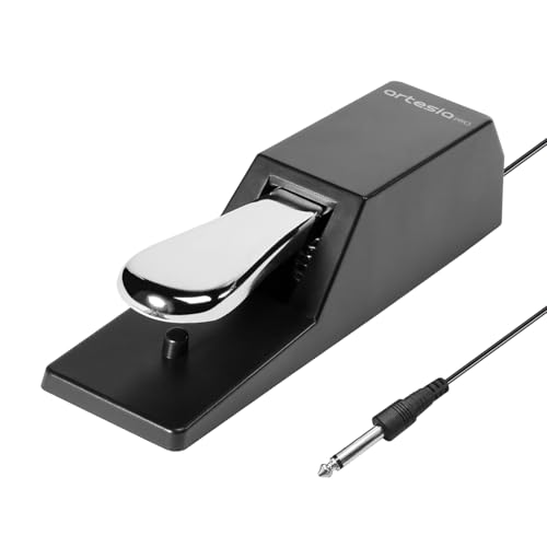 Artesia APII Universal Sustain Pedal with 6 ft (1.8 m) Cable, Polarity Switch, and Non-Slip Bottom, Universal Piano Pedal for Digital Pianos, Piano Keyboards, MIDI Keyboards, and Synthesizers