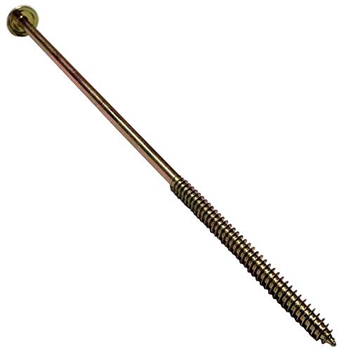 Image of (5) 12 inch - Zinc Coated Rust Resistant Timber Tie - Heavy Duty Hex Head Structural Screw - 5 /8 inch Wide Flange Head with coarse Thread for Secure Hold - Heavy Duty 3 /16 inch Shank for Extra Strength