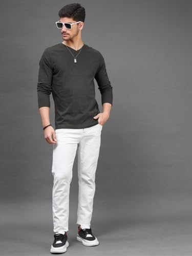 Image of INKKR Men's Solid Plain V-Neck T-Shirt