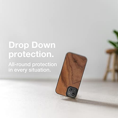 Woodcessories - Magnetic Bumper Case Compatible With Iphone 13 Case With Magnet, Made Of Wood, Walnut #TOP2