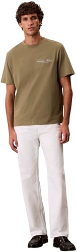 Calvin Klein Herren T-Shirt Kurzarm March Graphic Seasonal aus Baumwolle, Grün (Deep Lichen Green), S – Ansicht 6
