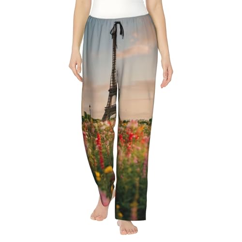 Pantalon de pyjama pour femme EdWal imprimé Paris, bas de nuit haut de gamme léger S-3XL