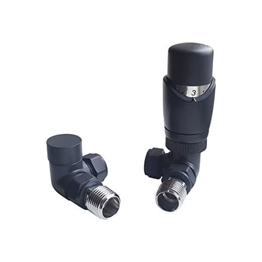 Stylish Anthracite Radiator Valve Set