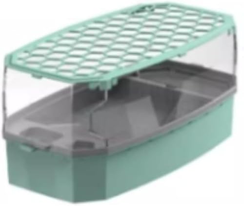 水槽 タートルタンク カメ用 亀の水族館 大型の水族館 フィーダー 水族館 水の循環と濾過システム ケージ 水族館 水抜き穴 階段 給餌トレイ 滑り止め 休憩台 脱出防止 楽園 爬虫類・両生類用 (65*31.5*24 cm,C)