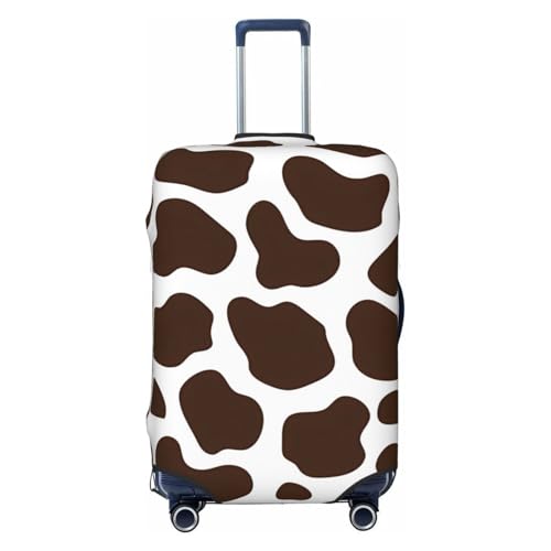Brown Cow Print Travel Luggage Cover Suitcase Protector Bag, Fits 18-32 Inch Luggage, Double-Sided Printed Suitcase Sleeve For Kid And Adult,Small