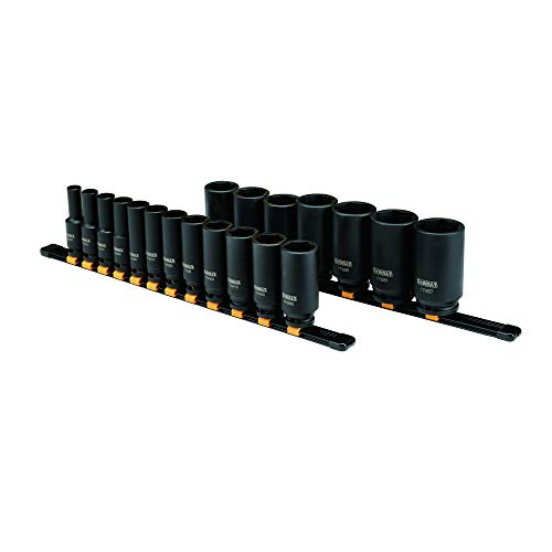 DeWalt DWMT19239 Deep impact socket set, 1/2 in. drive, SAE, 19-piece