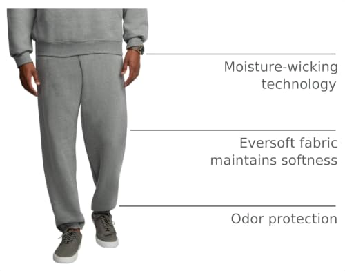 Image of Fruit of the Loom Eversoft Fleece Elastic Bottom Sweatpants with Pockets, Relaxed Fit, Moisture Wicking, Breathable