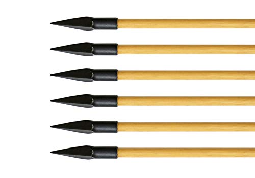 ARCHERY SHARLY Archery Wooden Arrows 5" Natural Turkey Feather Fletching for Recurve & Long Bow Target Hunting (6 Packs) - Thumbnail 5