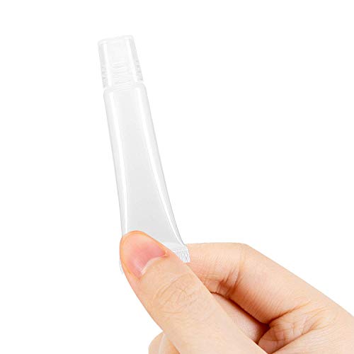 Image of 5Pc 5ml Clear Mini Refillable Empty Squeeze Lip Gloss Lip Balm Lip Oil Tubes Storage Container Jar Bottles with Screw Cap for Household Translucent Frosted & Travel Toiletries