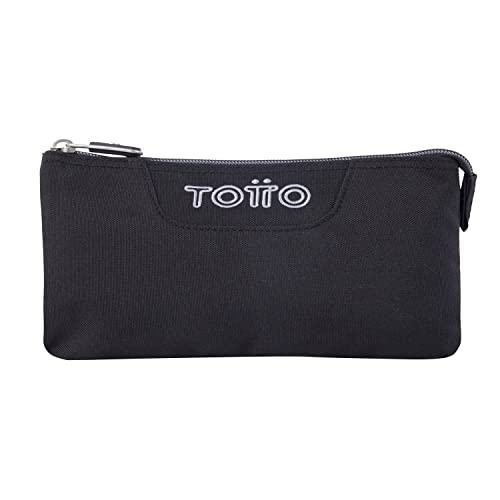 TOTTO Unisex Federmäppchen Board – Schwarz, 3 Fächer, 22x11x3,5 Cm, Für Schule, Studium, Unterwegs