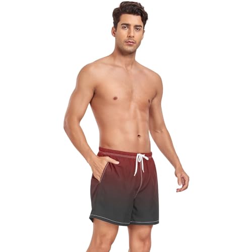 DOMIKING Gradient Mens' Swim Trunks Quick Dry Swim Shorts with Phone Pocket for Beach Gym4